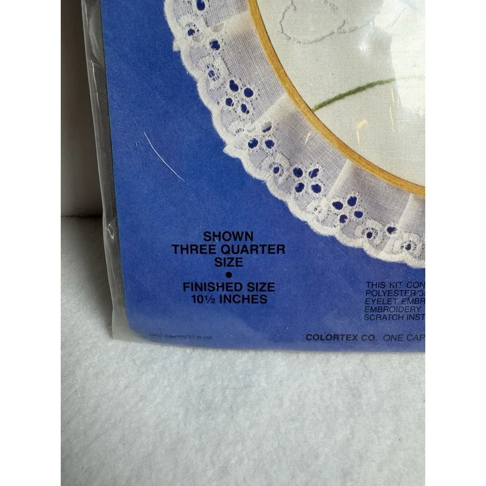 Counted Cross Stitch Kit Colortex Hot Air Balloon Vintage‎ Lace Hoop NOS